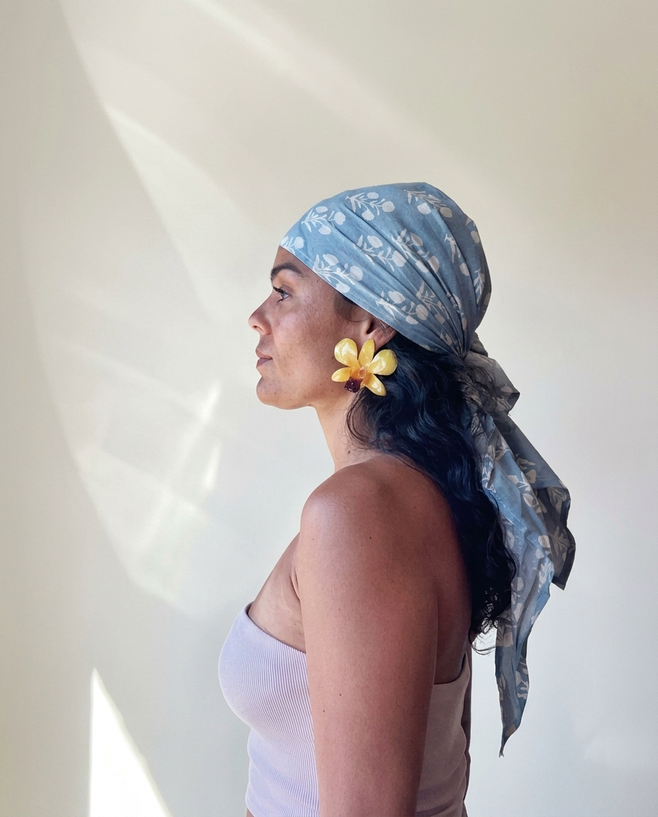 pastel blue triangle scarf