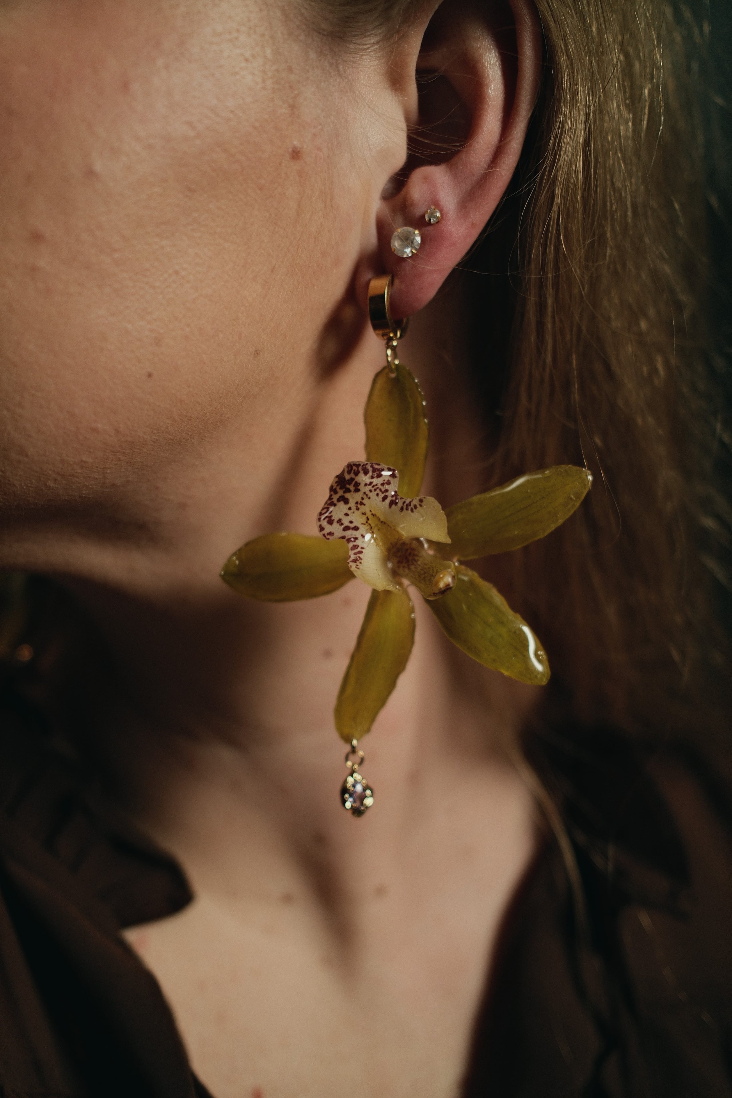 green orchid flowers