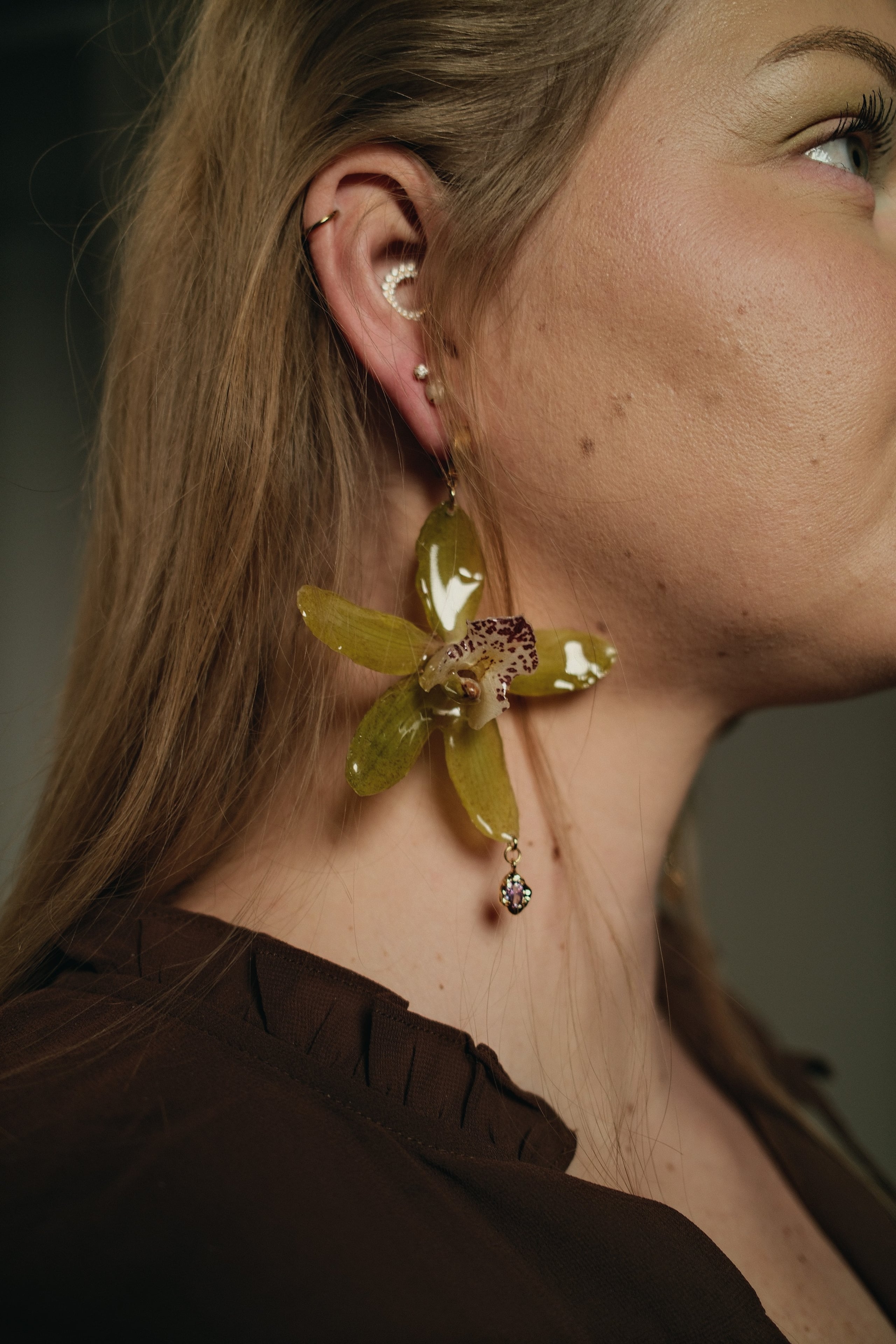 green orchid flowers