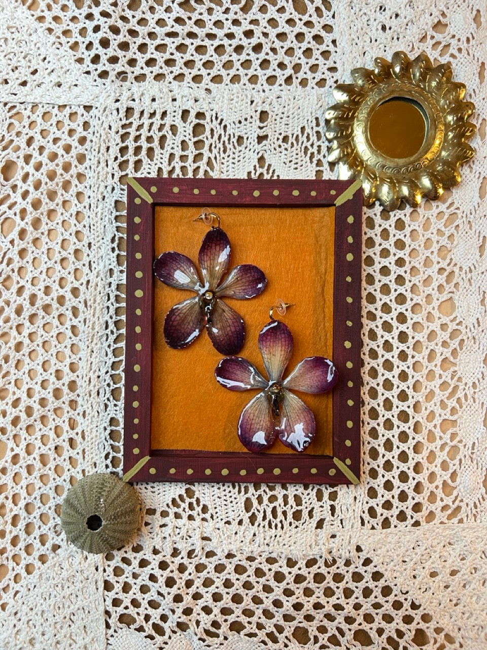 purple orchid earrings