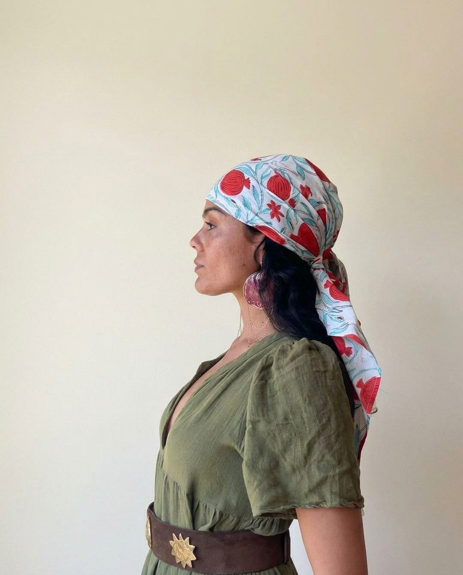 pomgranate triangle scarf