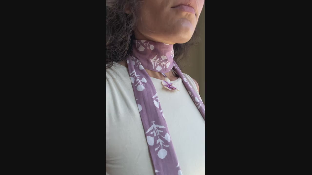 Mini Moth Orchid on Pink Choker Scarf